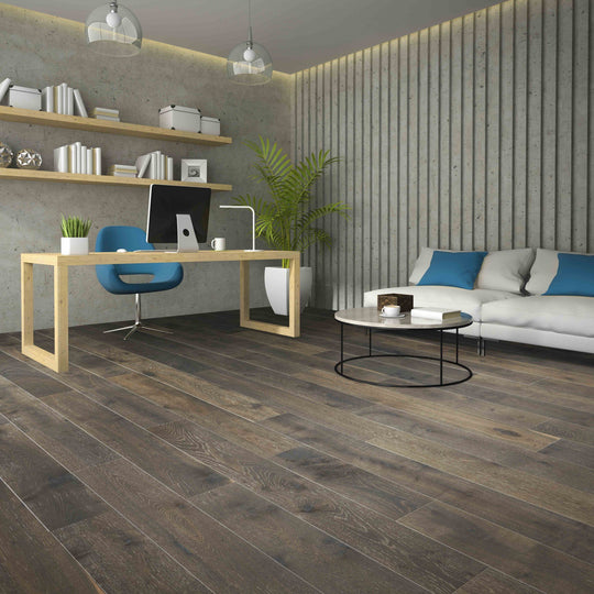 Fumed Wire Brushed White Oak  Hardwood