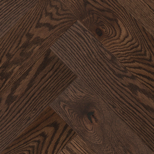 Herringbone Wire Brushed Red Oak Hardwood