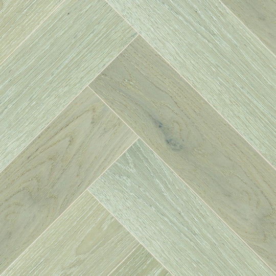 Herringbone Wire Brushed White Oak Hardwood